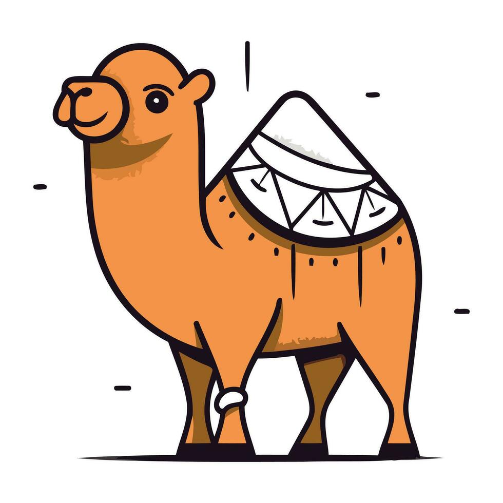schattig kameel tekenfilm vector illustratie. schattig kameel dier karakter.