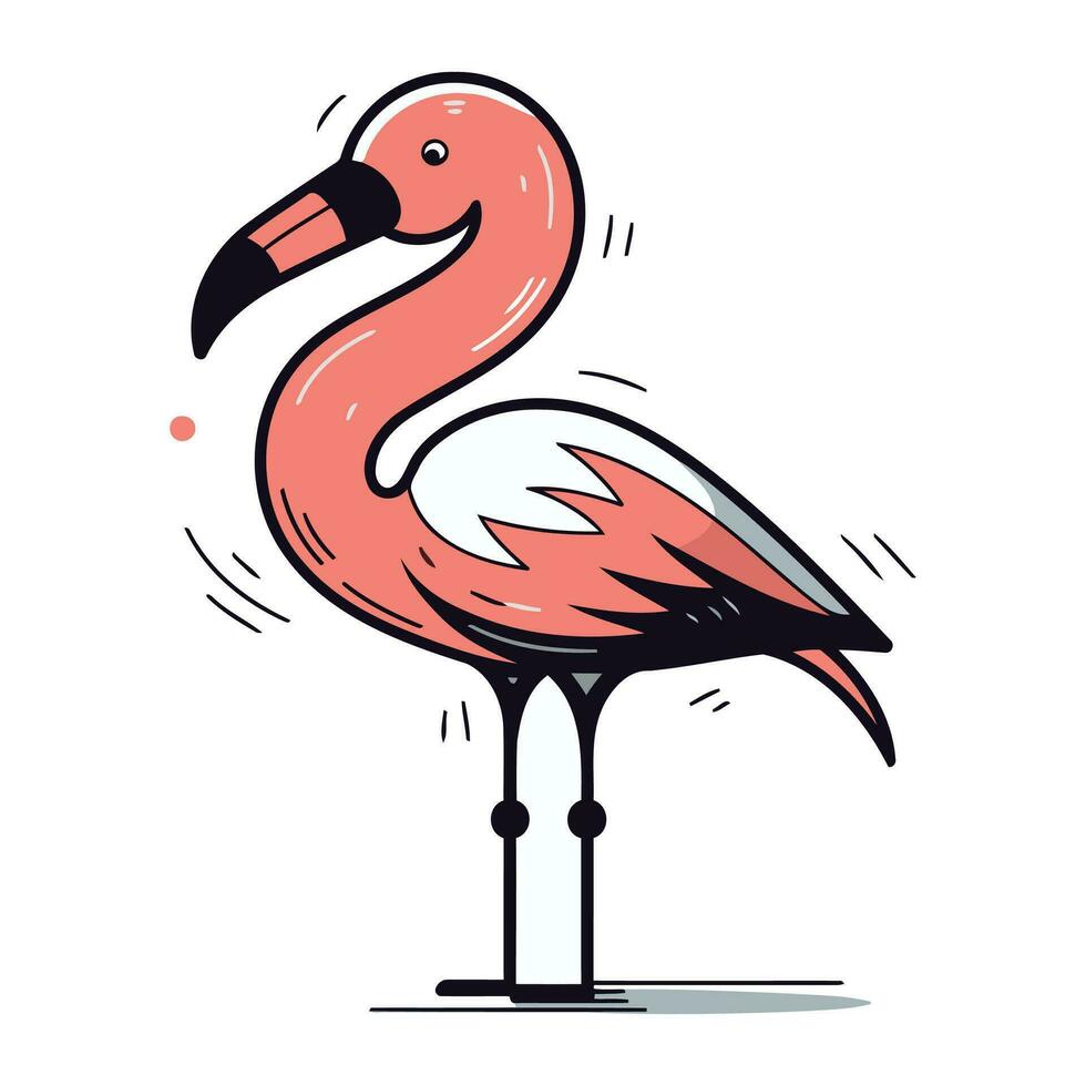 flamingo. hand- getrokken vector illustratie van een flamingo.