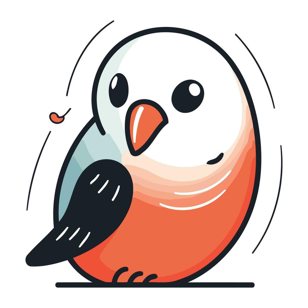 vector illustratie van schattig tekenfilm vogel Aan wit achtergrond. schattig dier.