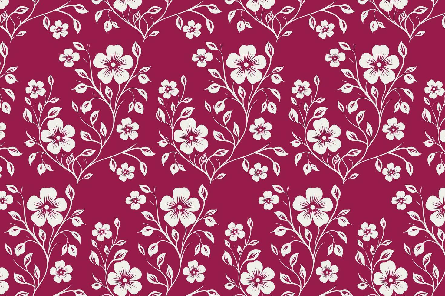 wit bloemen wijnstokken Aan een roze achtergrond, een delicaat en elegant patroon vector
