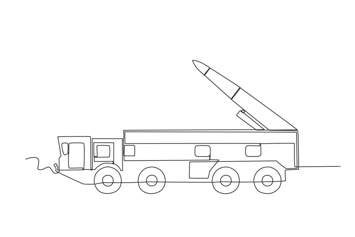 een nucleair wapen in een mobiel draagraket vector