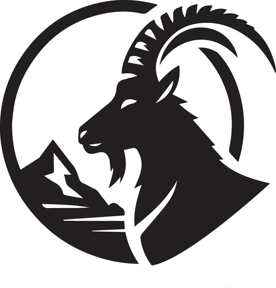 geit vector logo illustratie zwart kleur