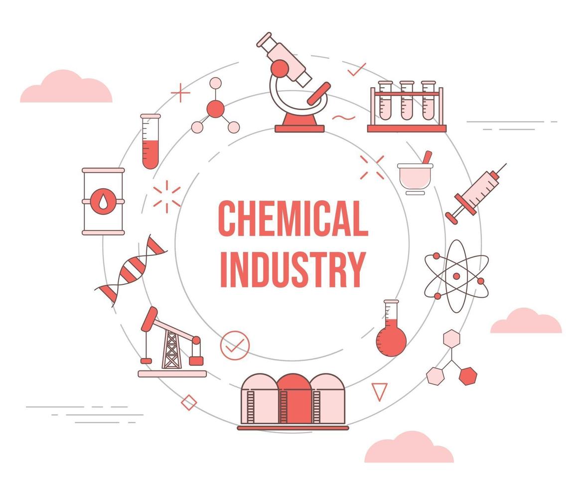 concept van de chemische industrie vector