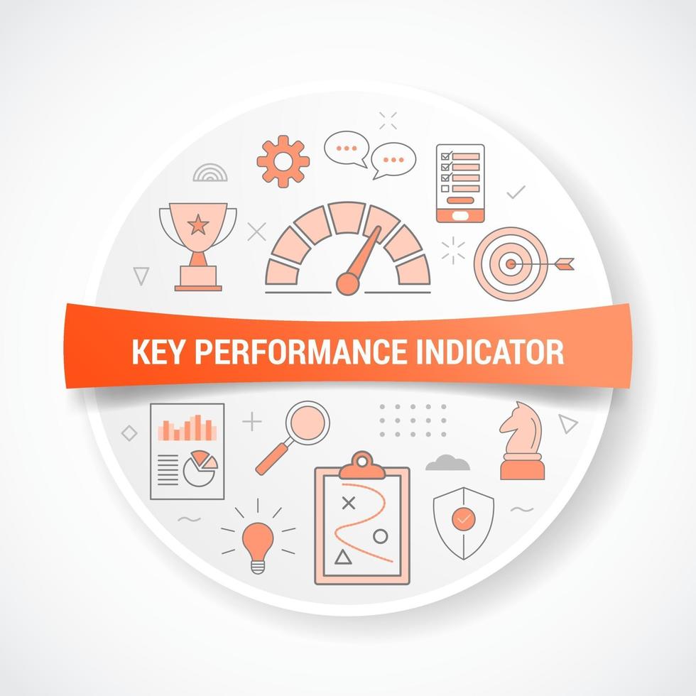 kpi key performance indicator met icoon concept vector