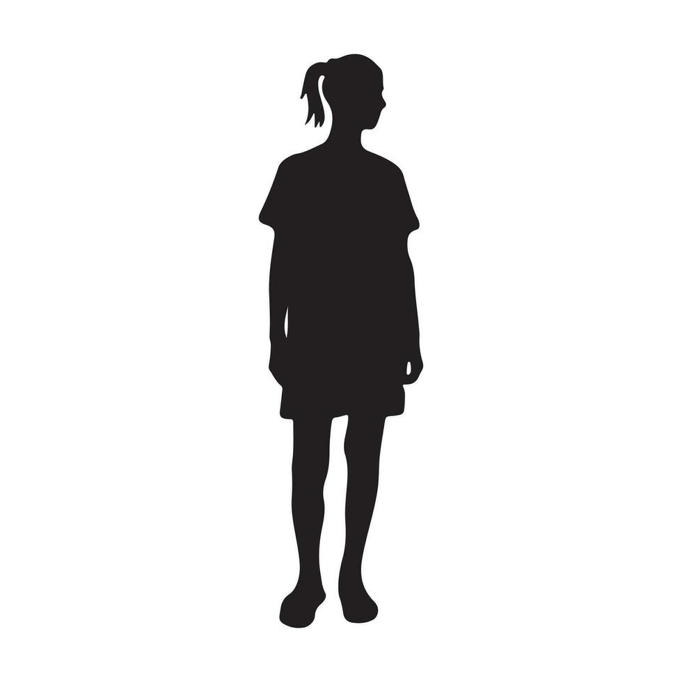 vrouw persoon silhouet zwart kleur in wit achtergrond vector
