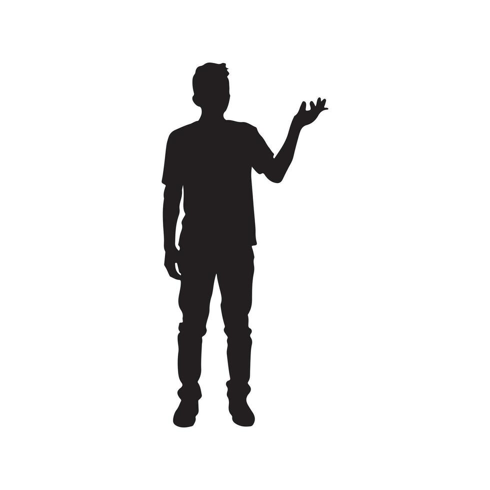 persoon silhouet zwart kleur in wit achtergrond vector