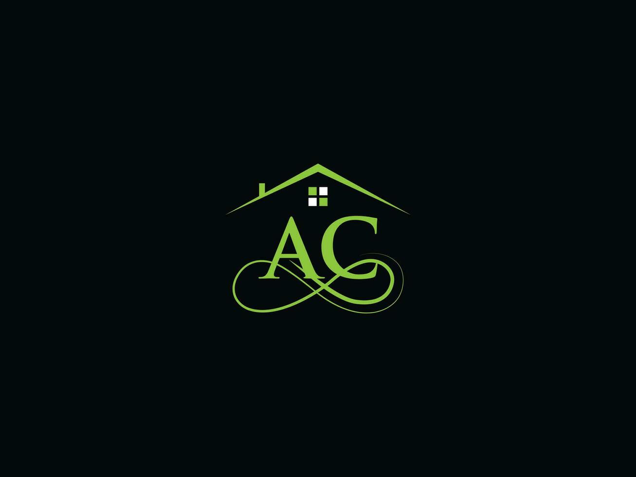 abstract ac logo brief, gebouw ac luxe echt landgoed logo voor bedrijf vector