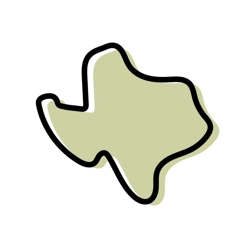 Texas kaart vector illustratie. Verenigde Staten van Amerika staat kaart.