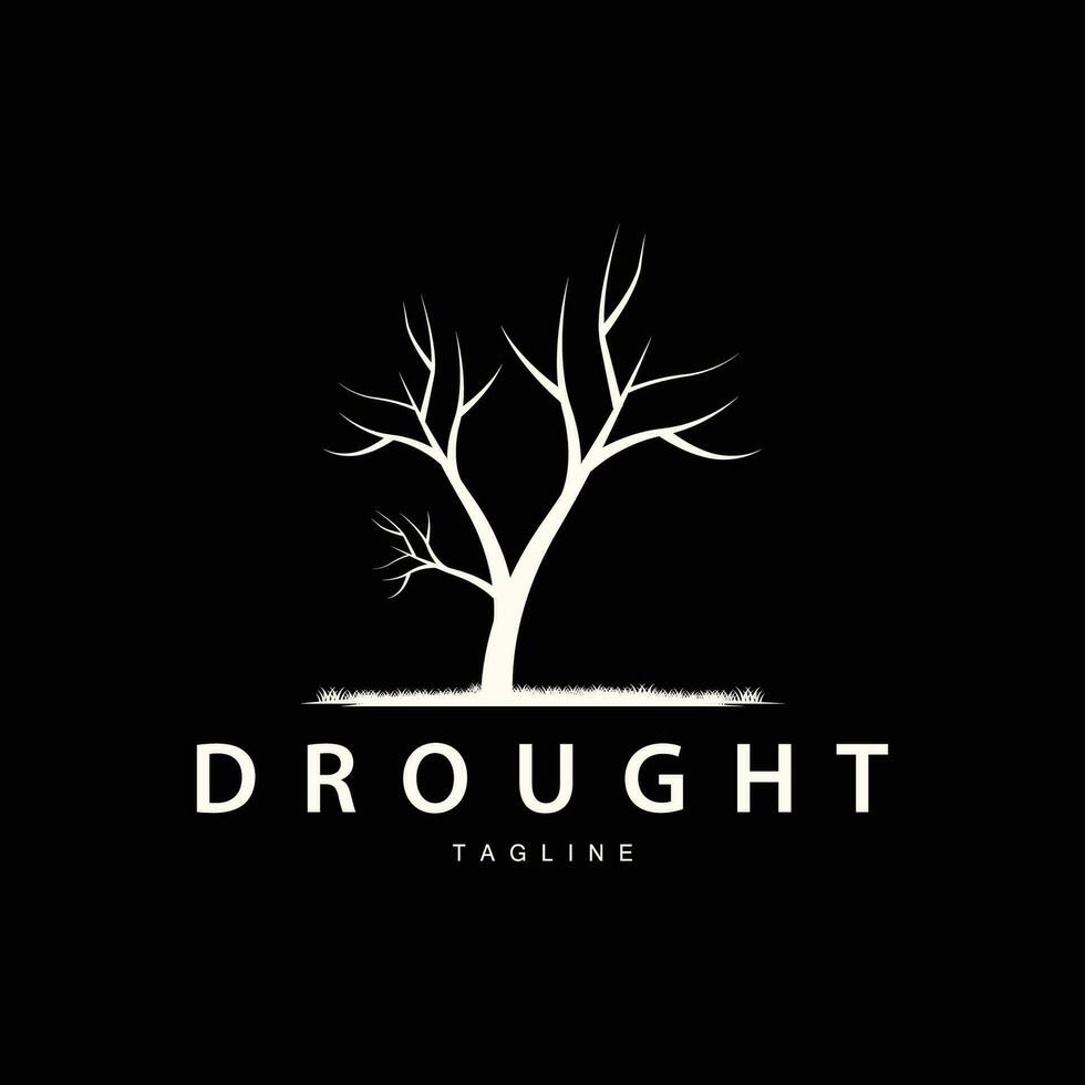 droogte logo, droog boom logo ontwerp met gemakkelijk, minimalistische en modern vector lijn stijl