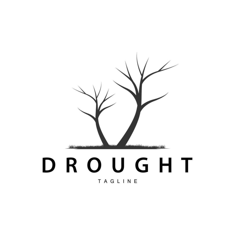 droogte logo, droog boom logo ontwerp met gemakkelijk, minimalistische en modern vector lijn stijl