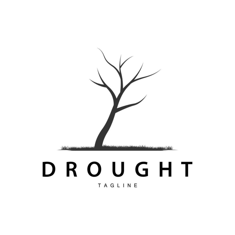 droogte logo, droog boom logo ontwerp met gemakkelijk, minimalistische en modern vector lijn stijl