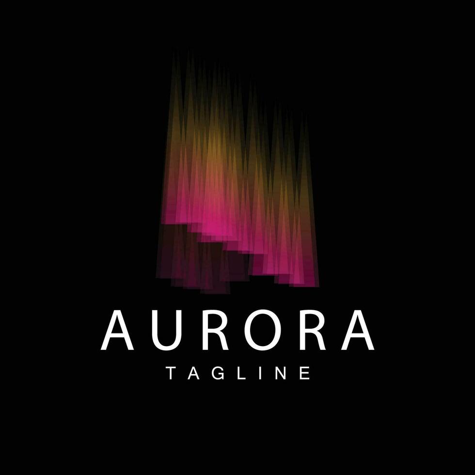Aurora logo, gemakkelijk Aurora natuur landschap ontwerp kleur gradatie, vector icoon sjabloon, illustratie