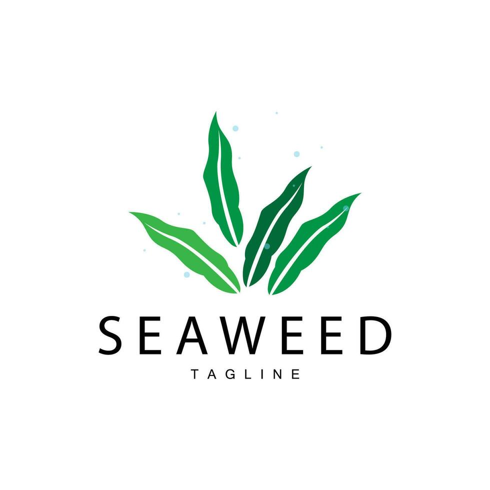 zeewier logo ontwerp, onderwater- fabriek ontwerp illustraties, schoonheidsmiddelen en voedsel ingrediënt vector