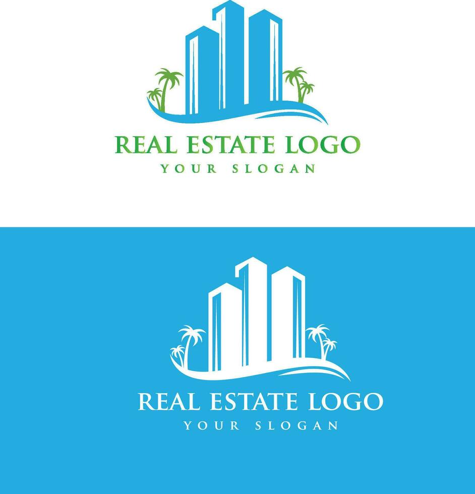 echt landgoed logo ontwerp. gebouw logo ontwerp. huis logo ontwerp. huis logo ontwerp vector