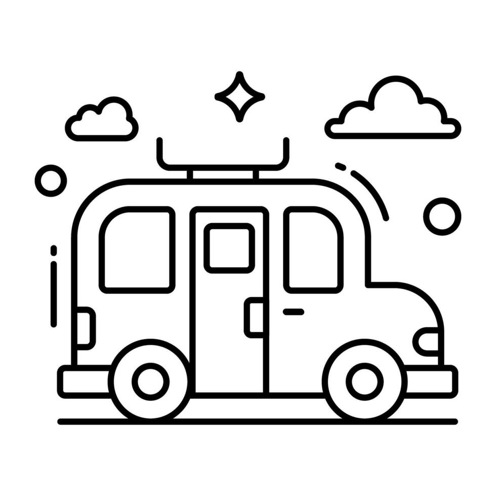 een bewerkbare ontwerp icoon van school- bus vector