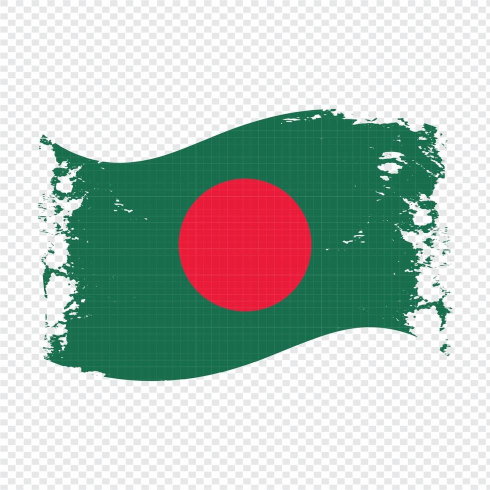 vlag van bangladesh met geschilderde borstel vector