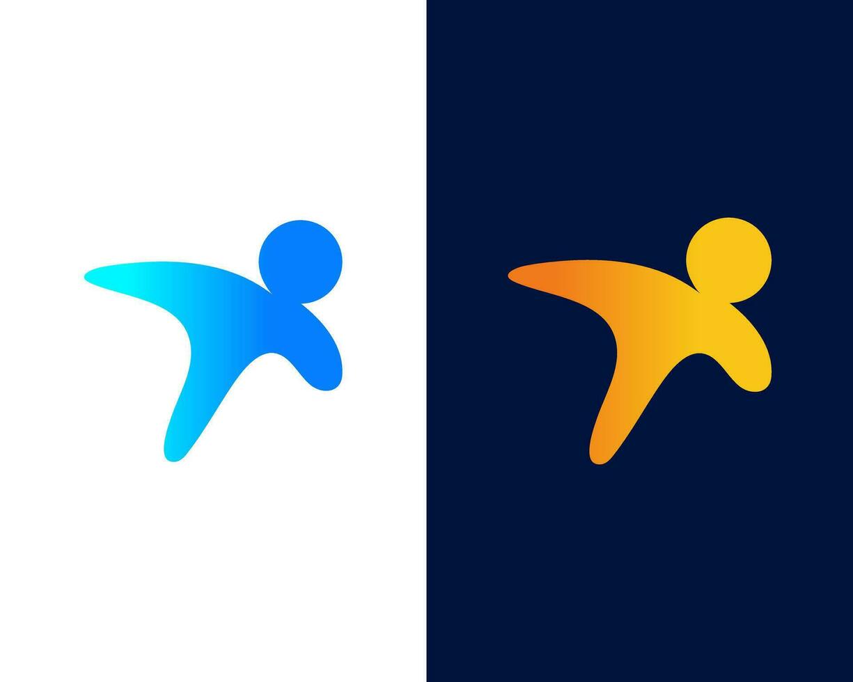 brief t modern icoon logo ontwerp met Mens icoon logo ontwerp, t technologie logo, snel pijl icoon logo vector