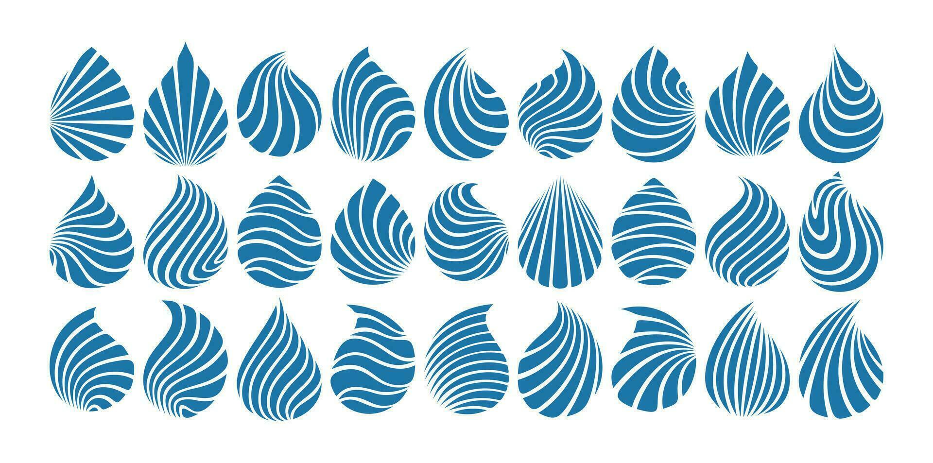 bundel van lijn swoosh water laten vallen logo icoon ontwerp vector