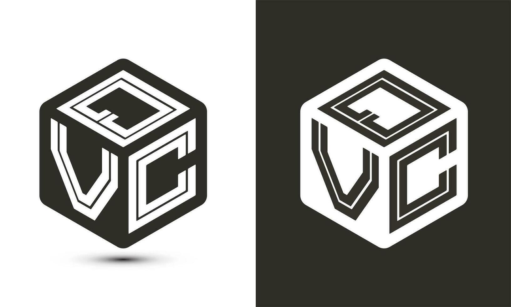 qvc brief logo ontwerp met illustrator kubus logo, vector logo modern alfabet doopvont overlappen stijl.