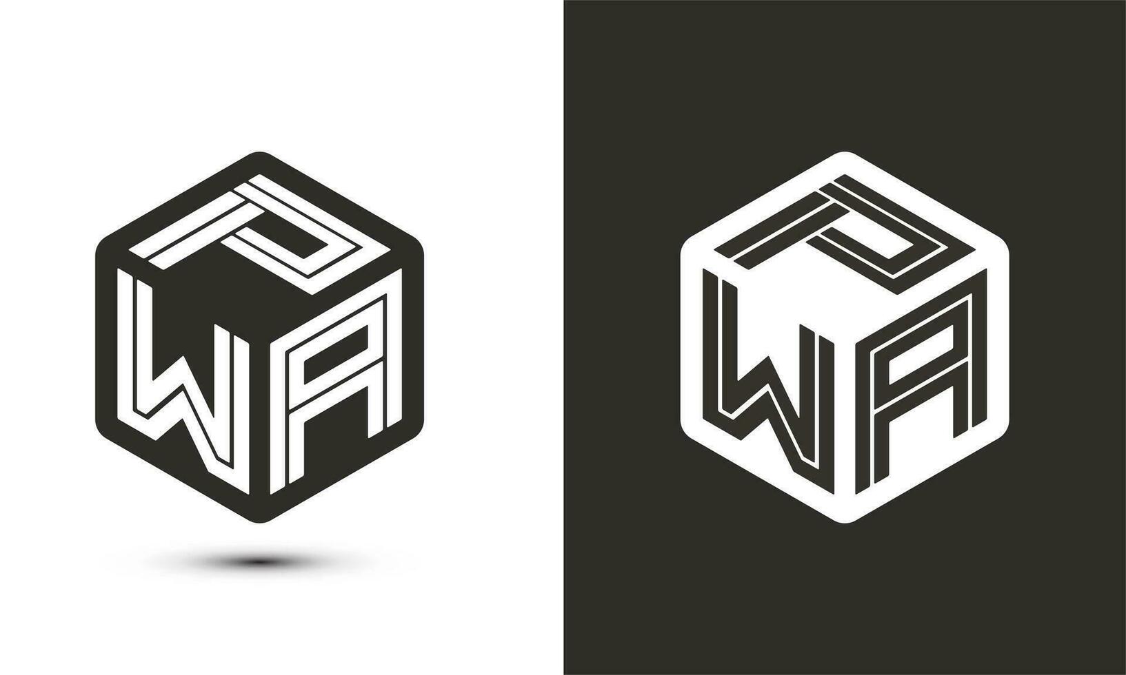 p w een brief logo ontwerp met illustrator kubus logo, vector logo modern alfabet doopvont overlappen stijl. premie bedrijf logo icoon. wit kleur Aan zwart achtergrond