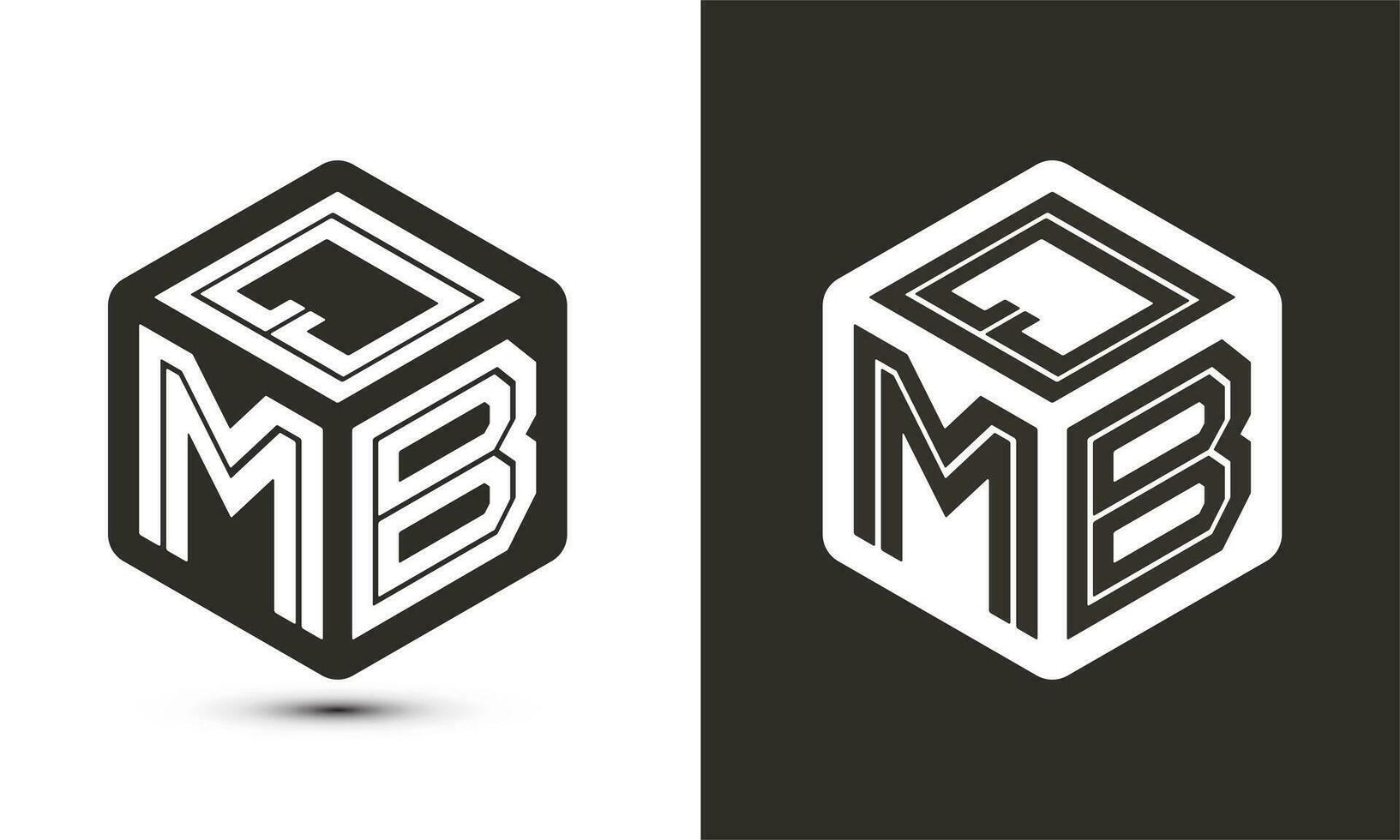 qmb brief logo ontwerp met illustrator kubus logo, vector logo modern alfabet doopvont overlappen stijl.