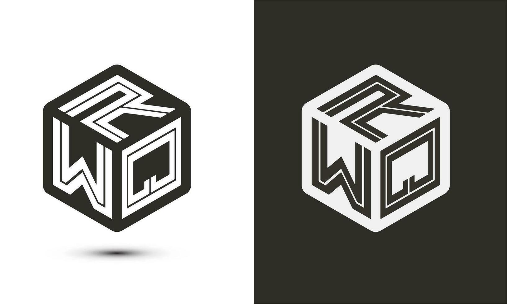 r w q brief logo ontwerp met illustrator kubus logo, vector logo modern alfabet doopvont overlappen stijl. premie bedrijf logo icoon. wit kleur Aan zwart achtergrond