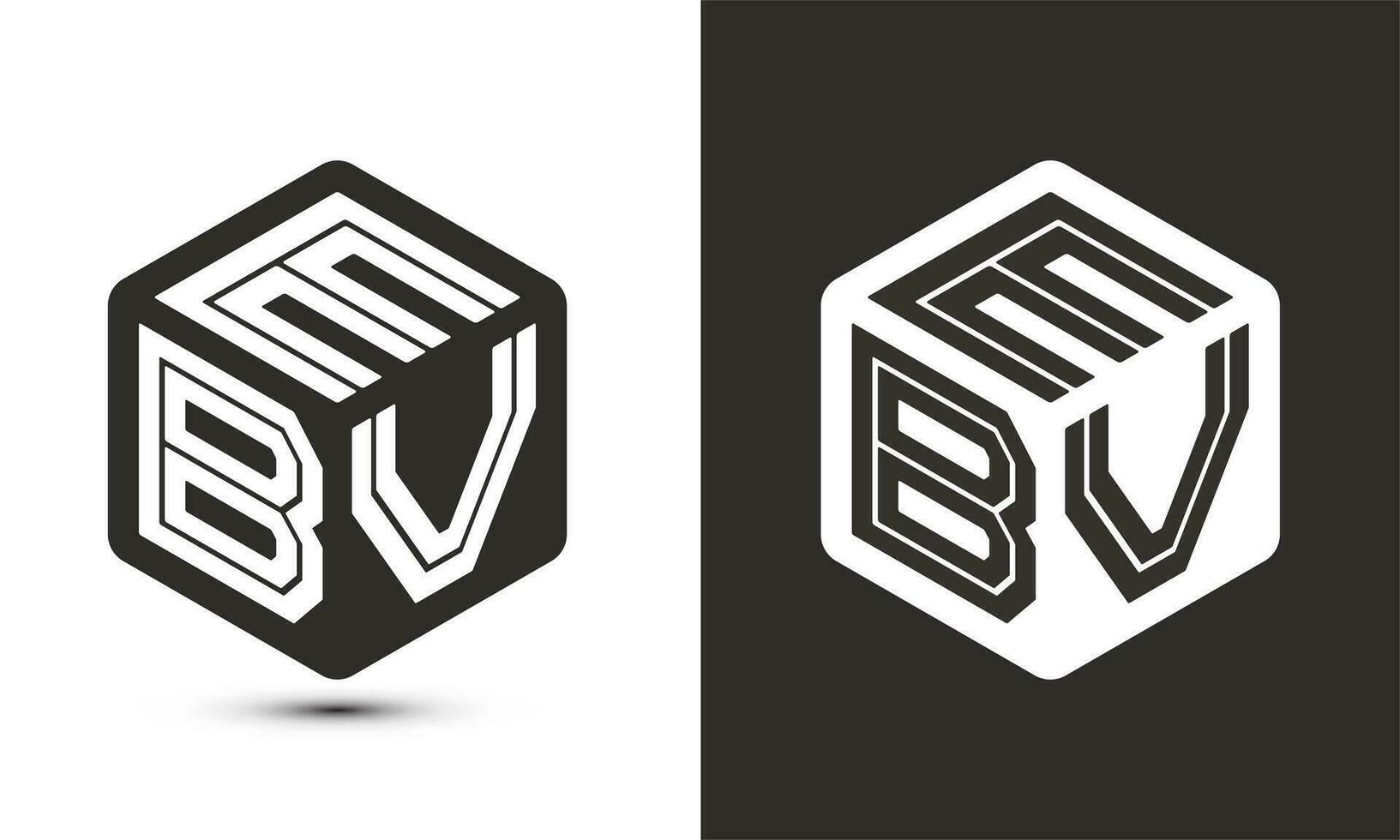 ebv brief logo ontwerp met illustrator kubus logo, vector logo modern alfabet doopvont overlappen stijl.