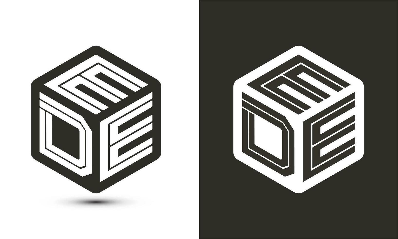 ede brief logo ontwerp met illustrator kubus logo, vector logo modern alfabet doopvont overlappen stijl.