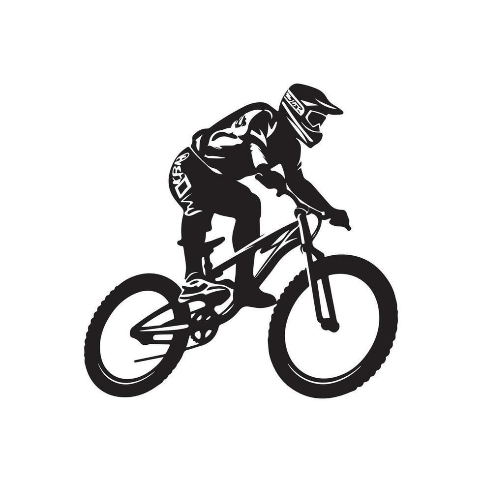 bergafwaarts berg fiets beeld vector, extreem fiets, sport vector