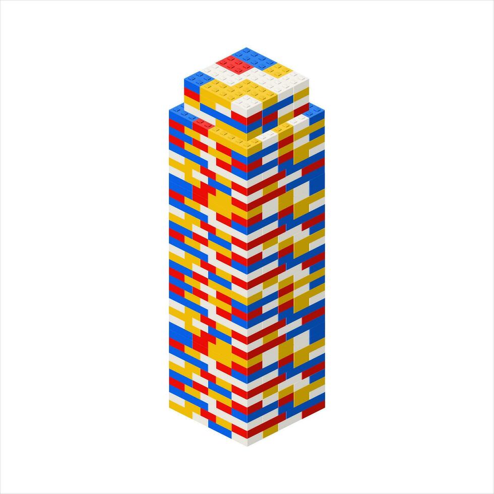 woon- gebouw gemaakt van plastic bakstenen. vector
