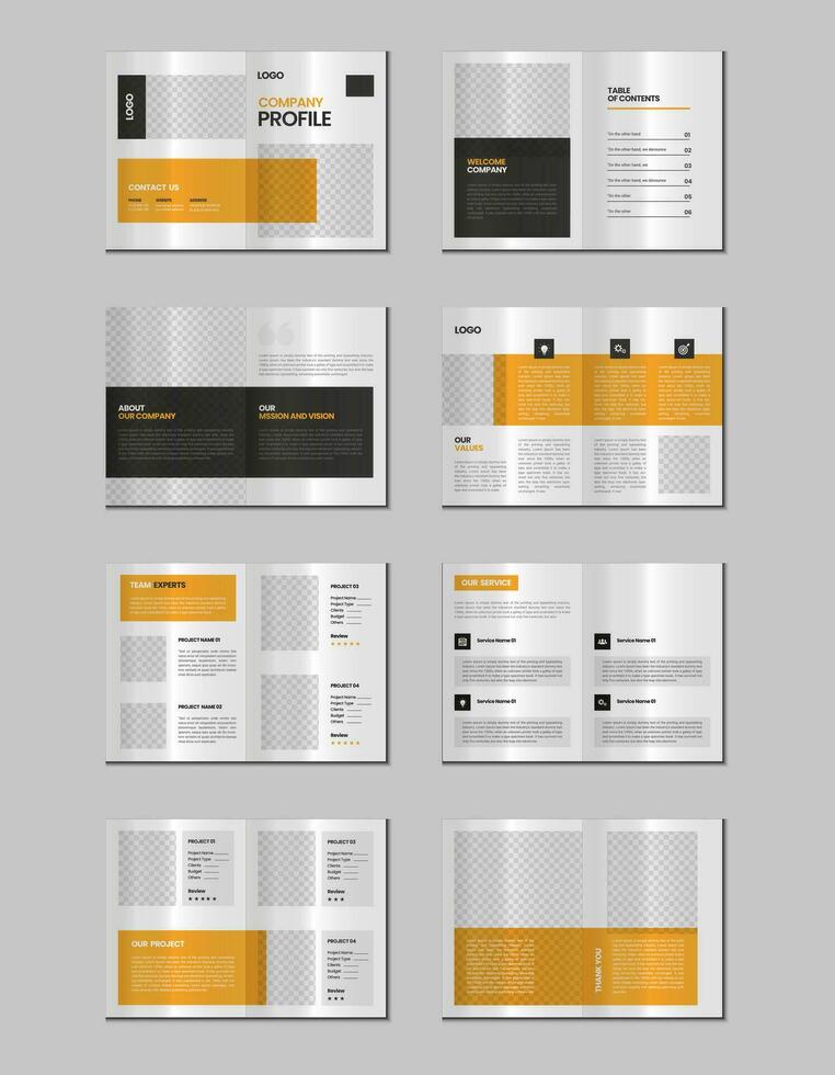 bedrijf profiel, meerdere pagina's folder brochure, portefeuille tijdschrift, jaar- rapport, catalogus en a4 meerdere pagina's sjabloon ontwerp vector