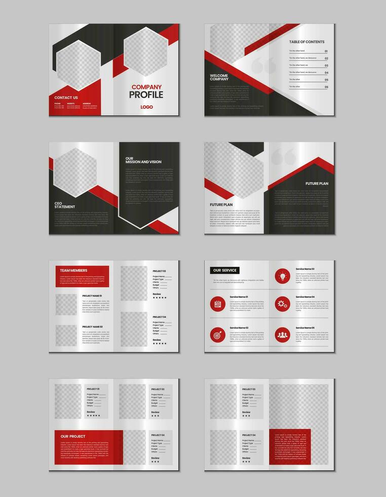 bedrijf profiel, meerdere pagina's folder brochure, portefeuille tijdschrift, jaar- rapport, catalogus en a4 meerdere pagina's sjabloon ontwerp vector