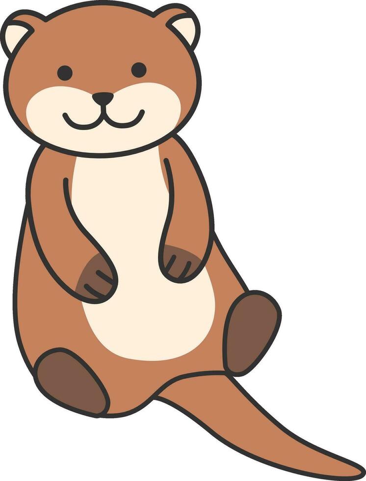 schattig Otter tekenfilm icoon Aan wit achtergrond. vector illustratie.