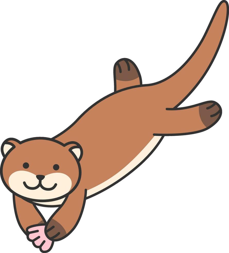 schattig tekenfilm Otter. vector illustratie geïsoleerd Aan wit achtergrond.