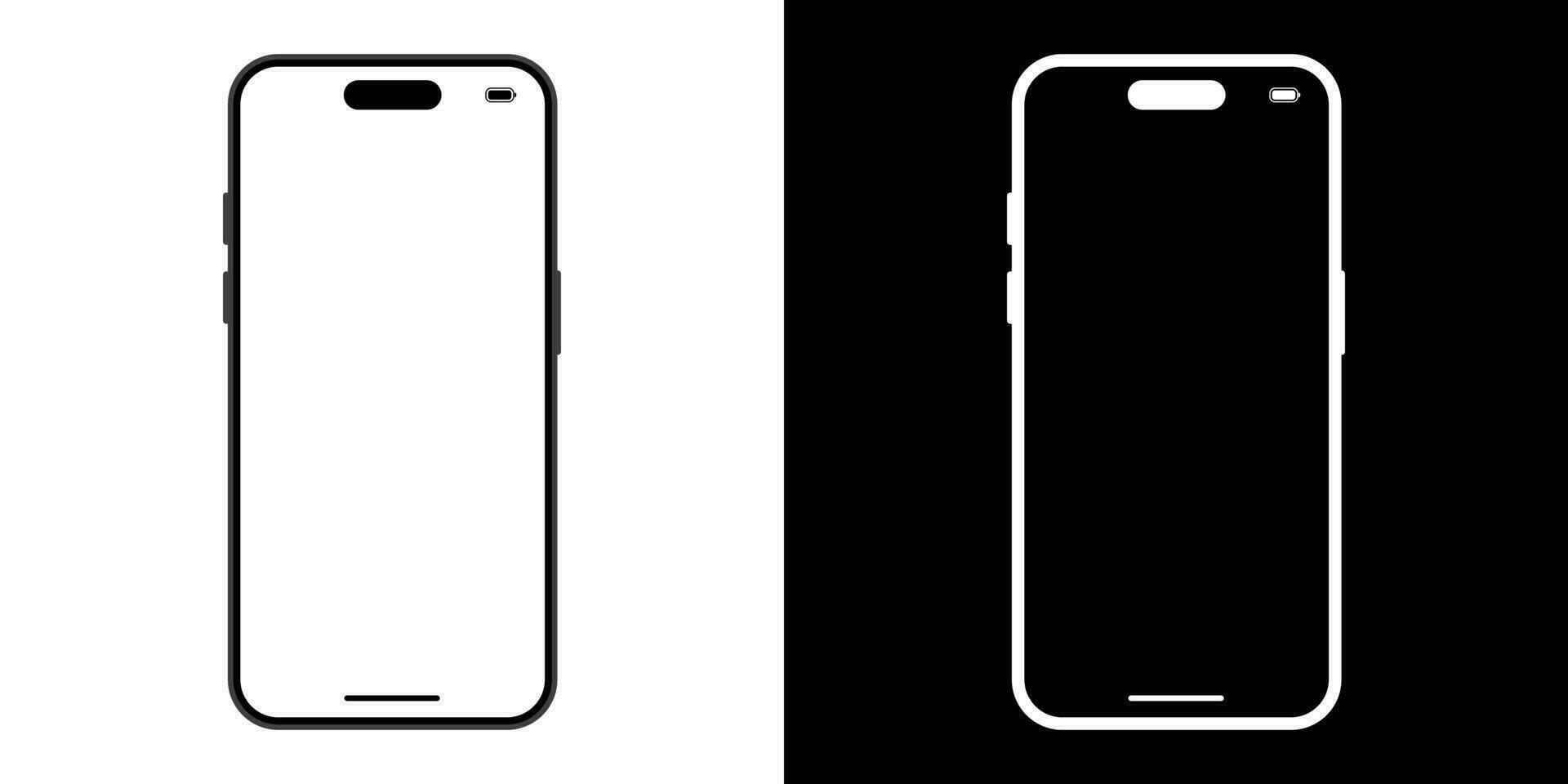 minimalistische smartphone mockup vector in modieus stijl. mobiel telefoon, mobiele telefoon icoon in vlak concept