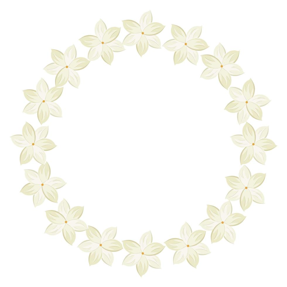 frame circulaire van bloemen geïsoleerde icon vector