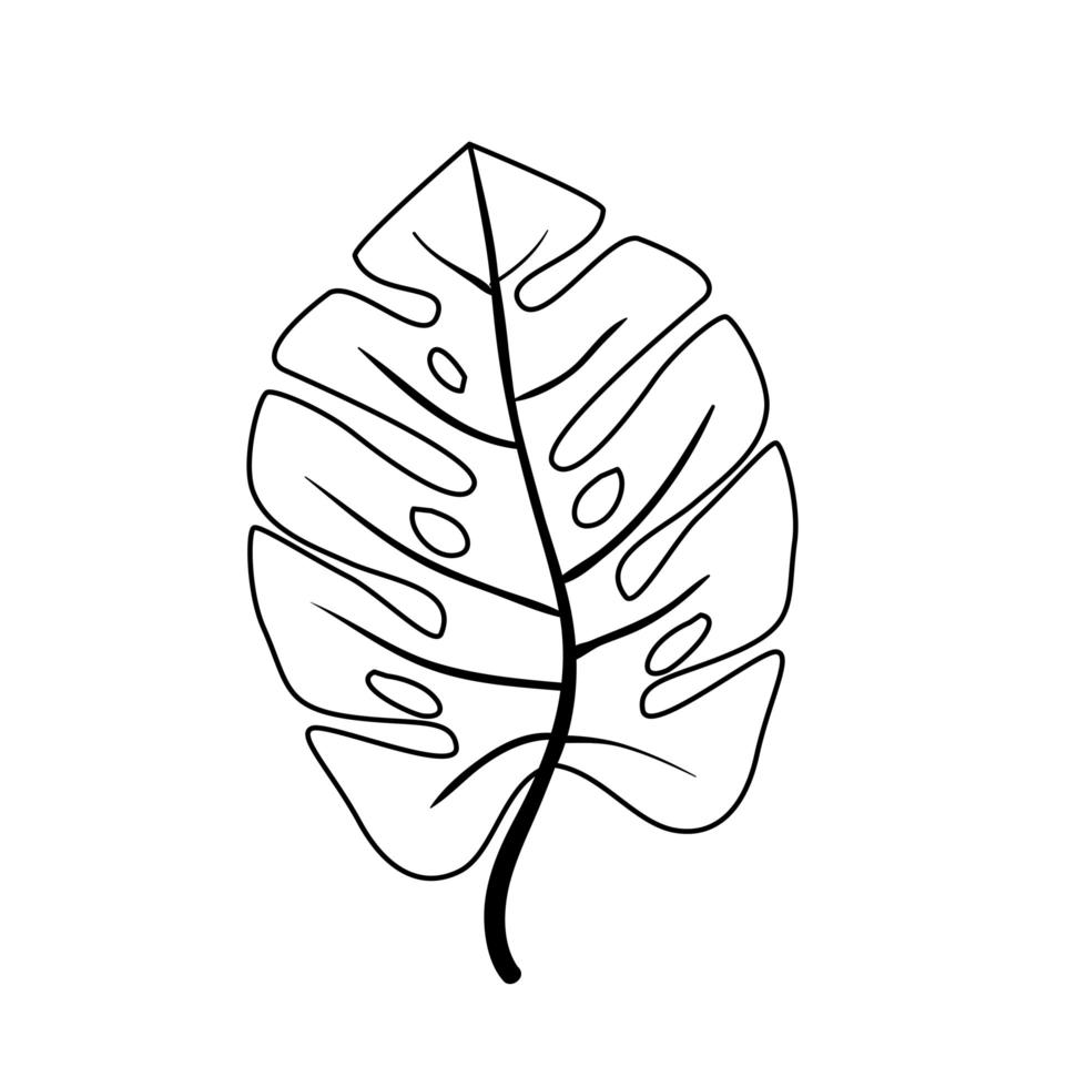 blad natuur tropische lijn stijlicoon vector