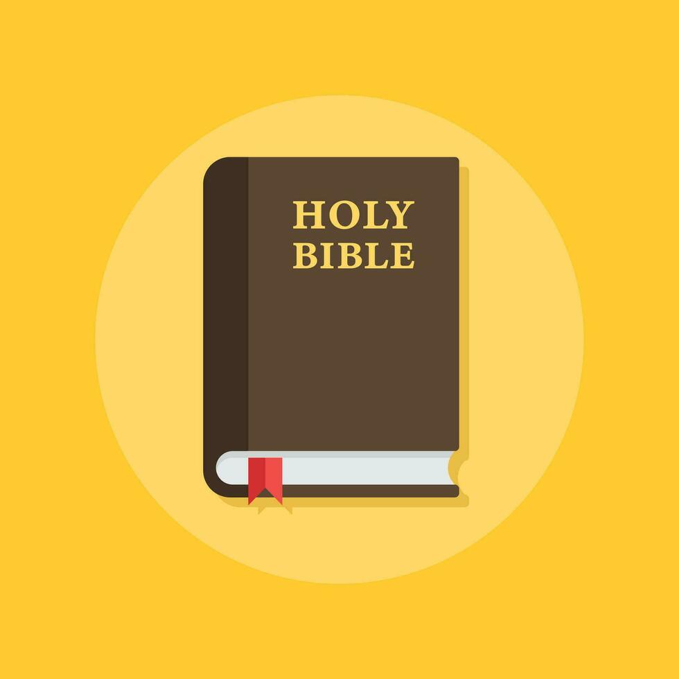 heilig Bijbel icoon in vlak stijl. Christendom boek vector illustratie Aan geïsoleerd achtergrond. religie teken bedrijf concept.
