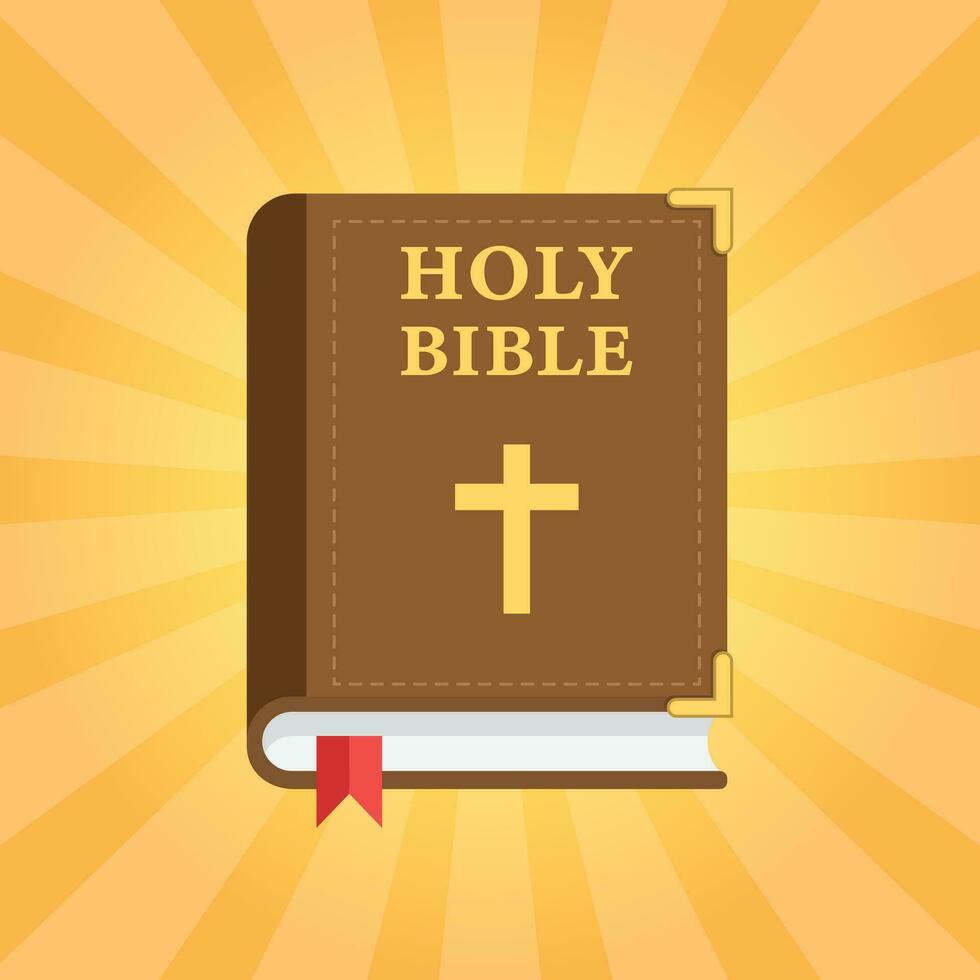 heilig Bijbel icoon in vlak stijl. Christendom boek vector illustratie Aan geïsoleerd achtergrond. religie teken bedrijf concept.