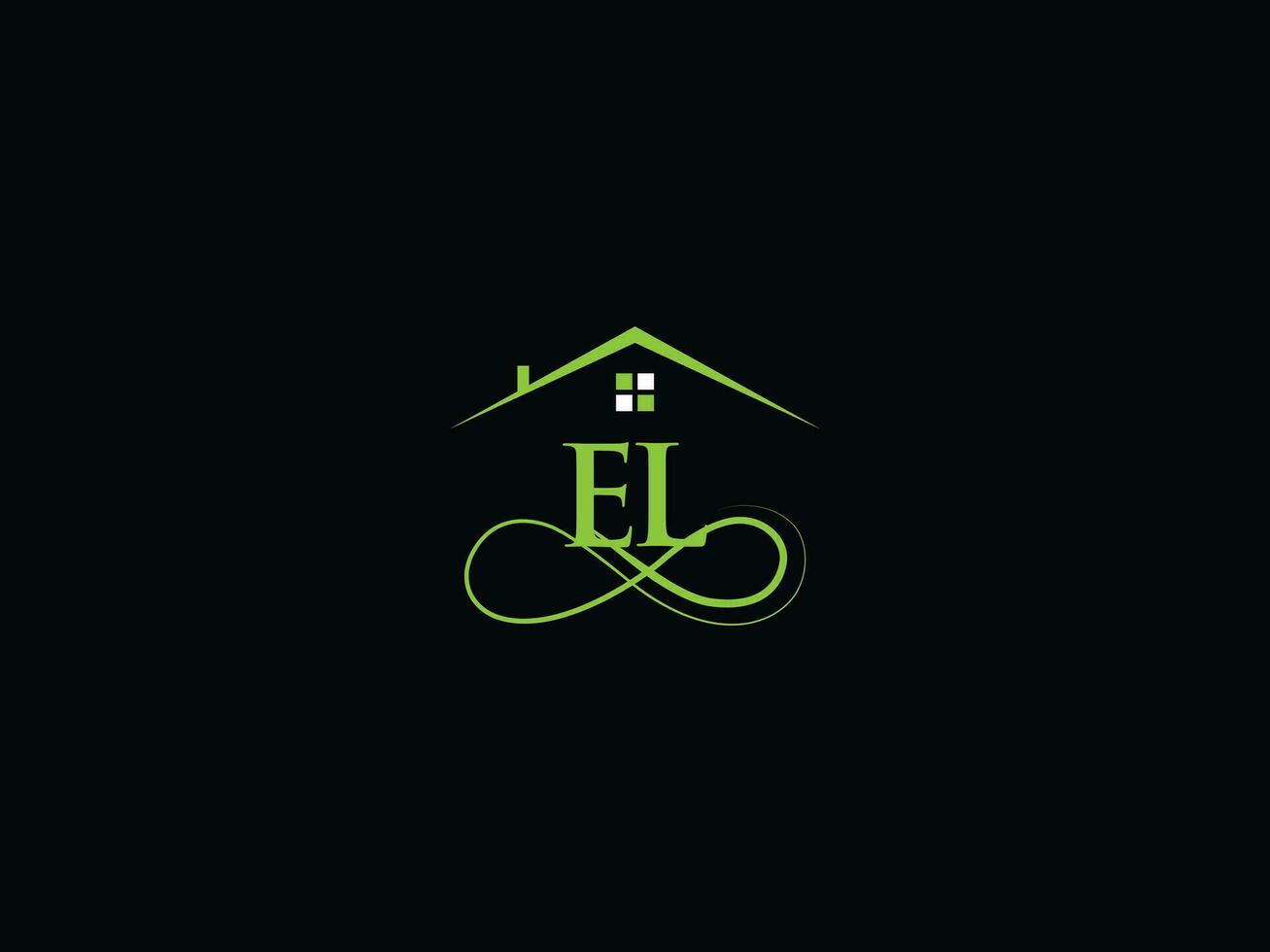 minimalistische el echt landgoed luxe logo, modern el logo icoon ontwerp voor huis vector