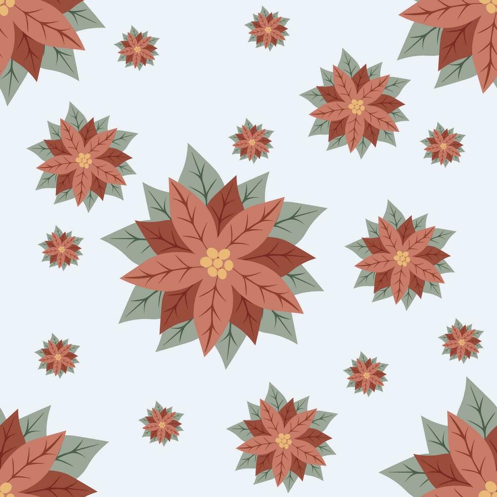 Kerstmis naadloos patroon met winter bloemen. mooi rood kerstster bloem. Kerstmis decoratie.perfect voor omhulsel papier, textiel, kleding stof, afdrukken, behang vector