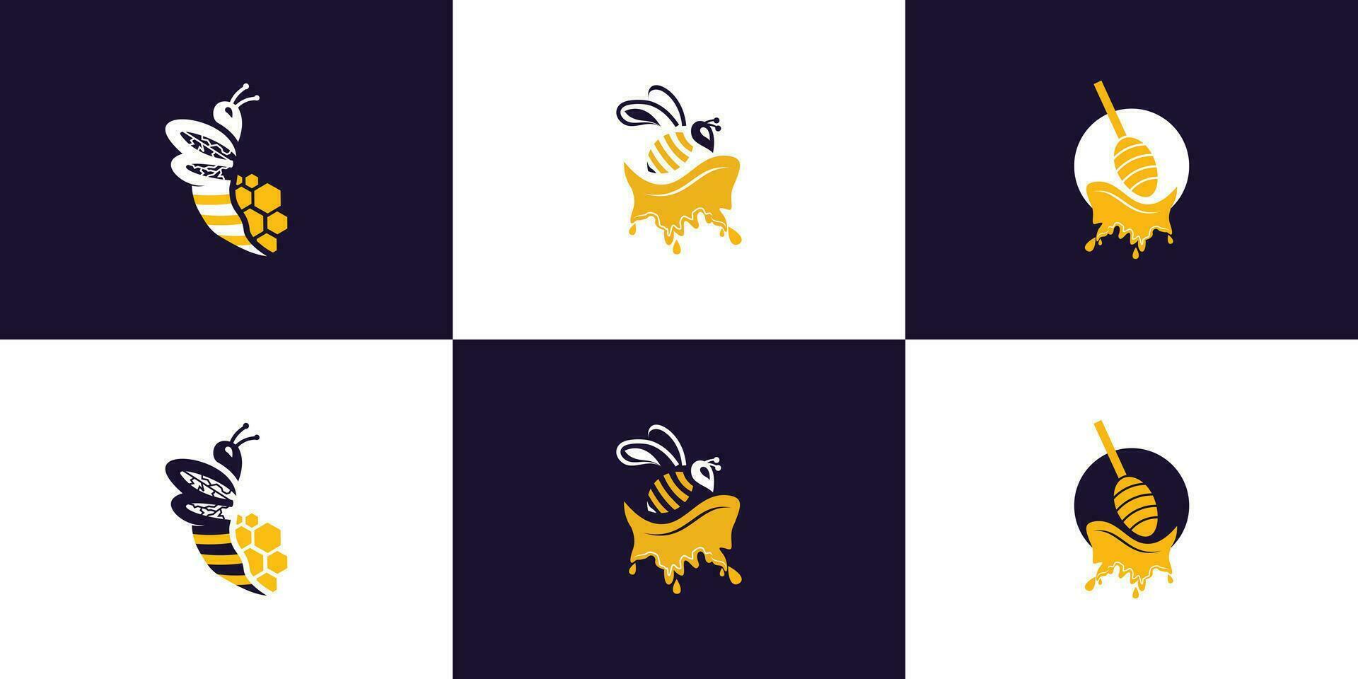 honing bij logo ontwerp uniek met creatief concept premie vector