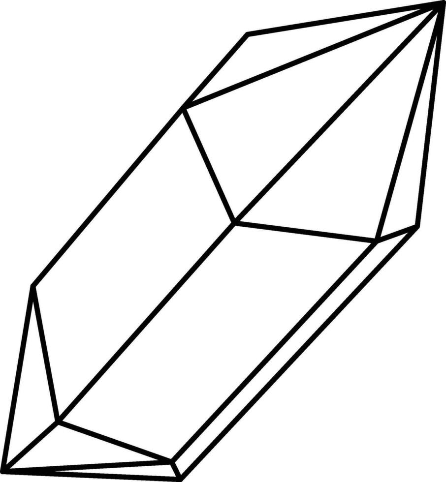 illustratie van zwart hemel- kristal rots lijn kunst illustratie vector