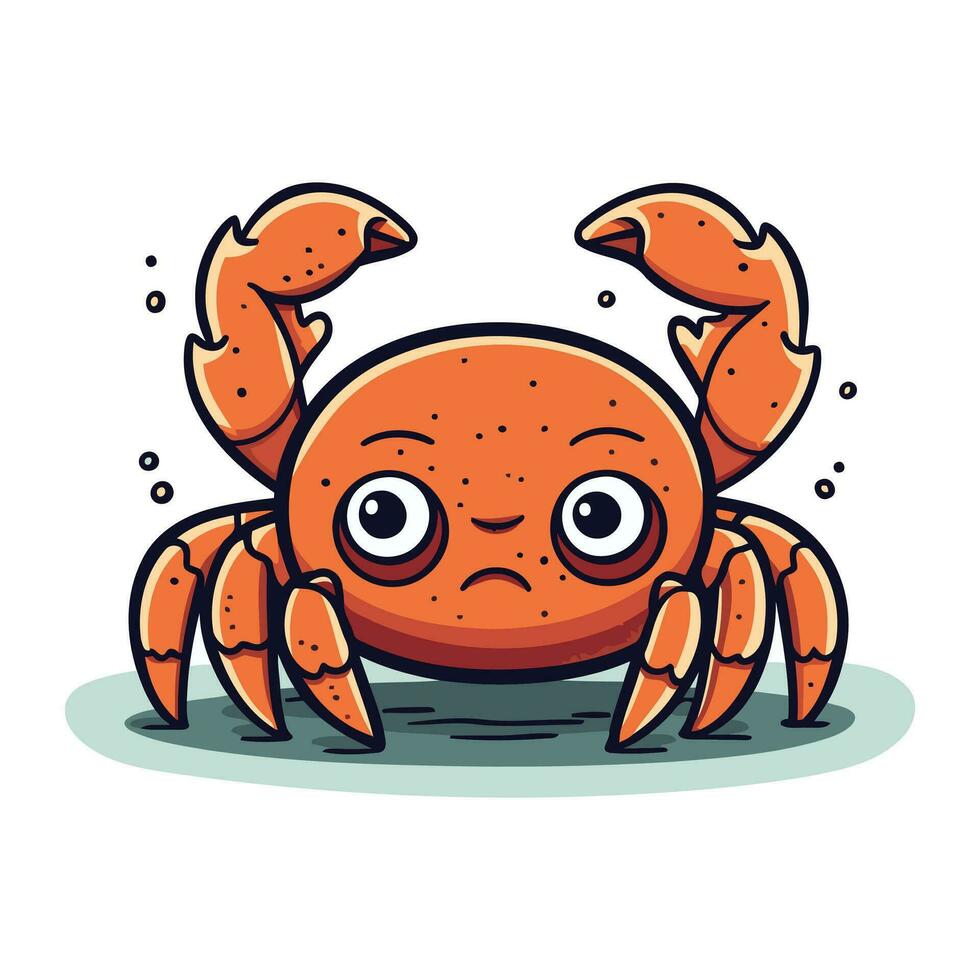 schattig tekenfilm krab. vector illustratie. geïsoleerd Aan wit achtergrond.