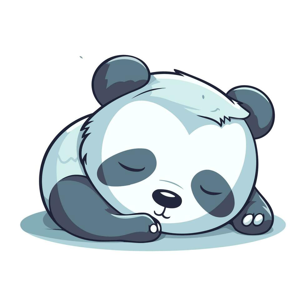 schattig tekenfilm panda slapen Aan wit achtergrond. vector illustratie.