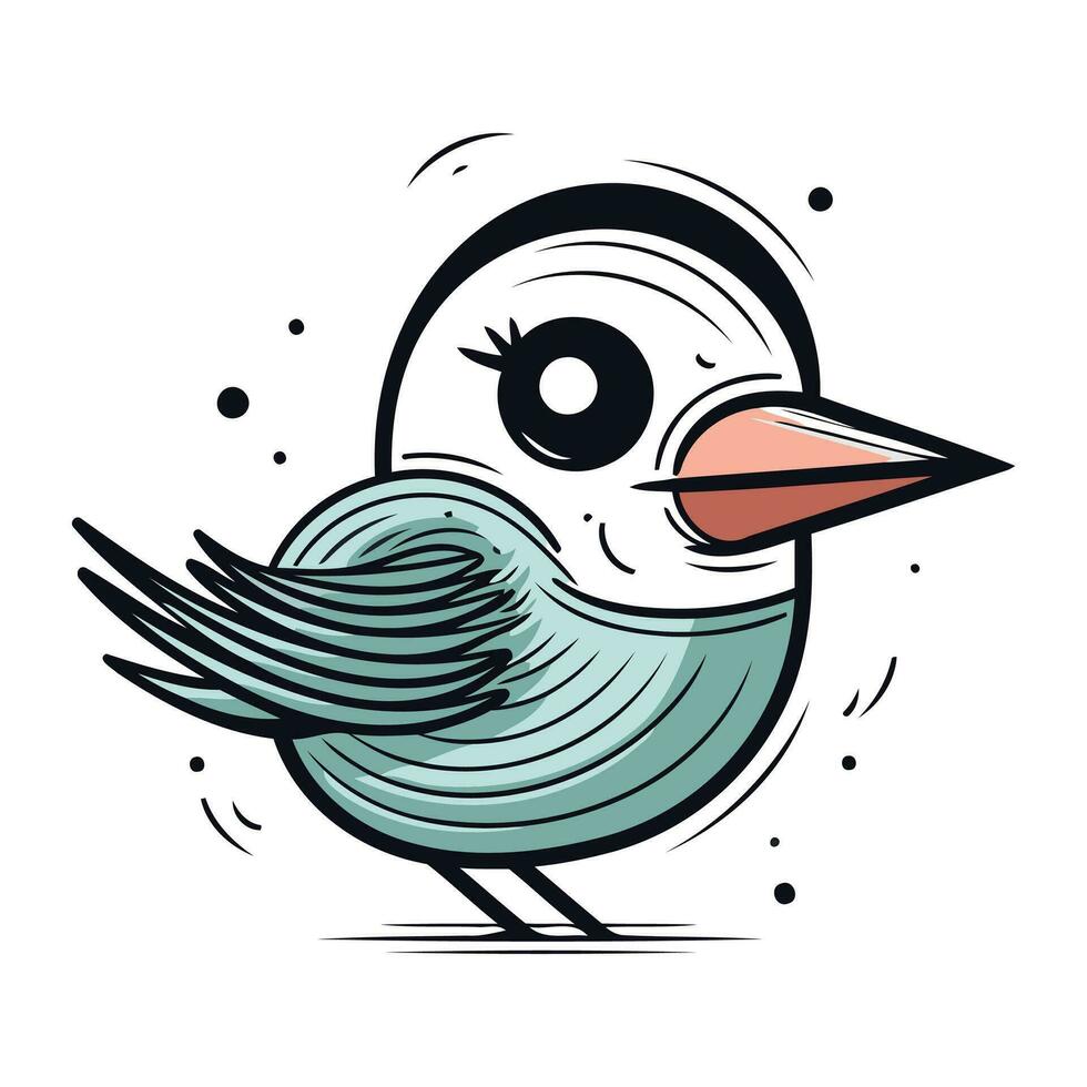 vector illustratie van een schattig tekenfilm pinguïn Aan een wit achtergrond.