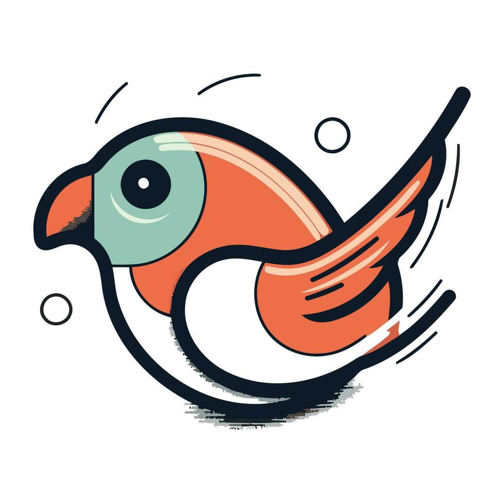 illustratie van een schattig vogel. vector illustratie in een vlak stijl.