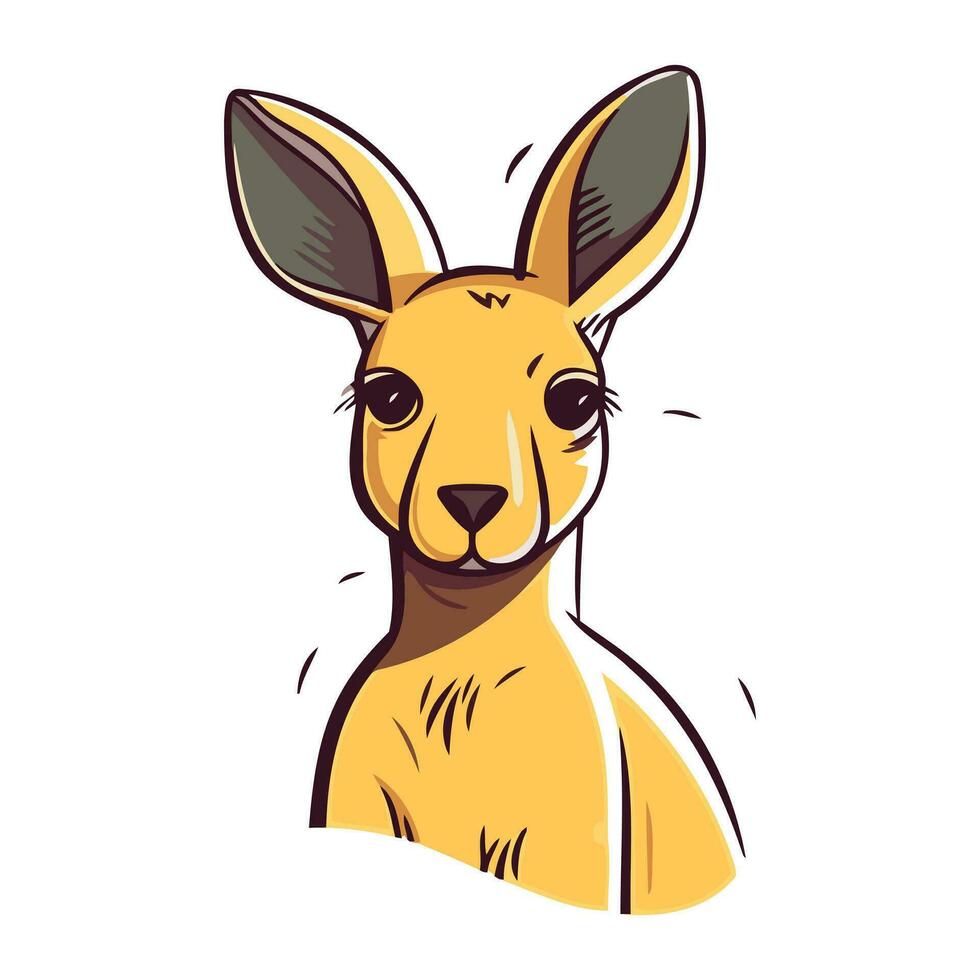 tekenfilm kangoeroe. vector illustratie van een kangoeroe.
