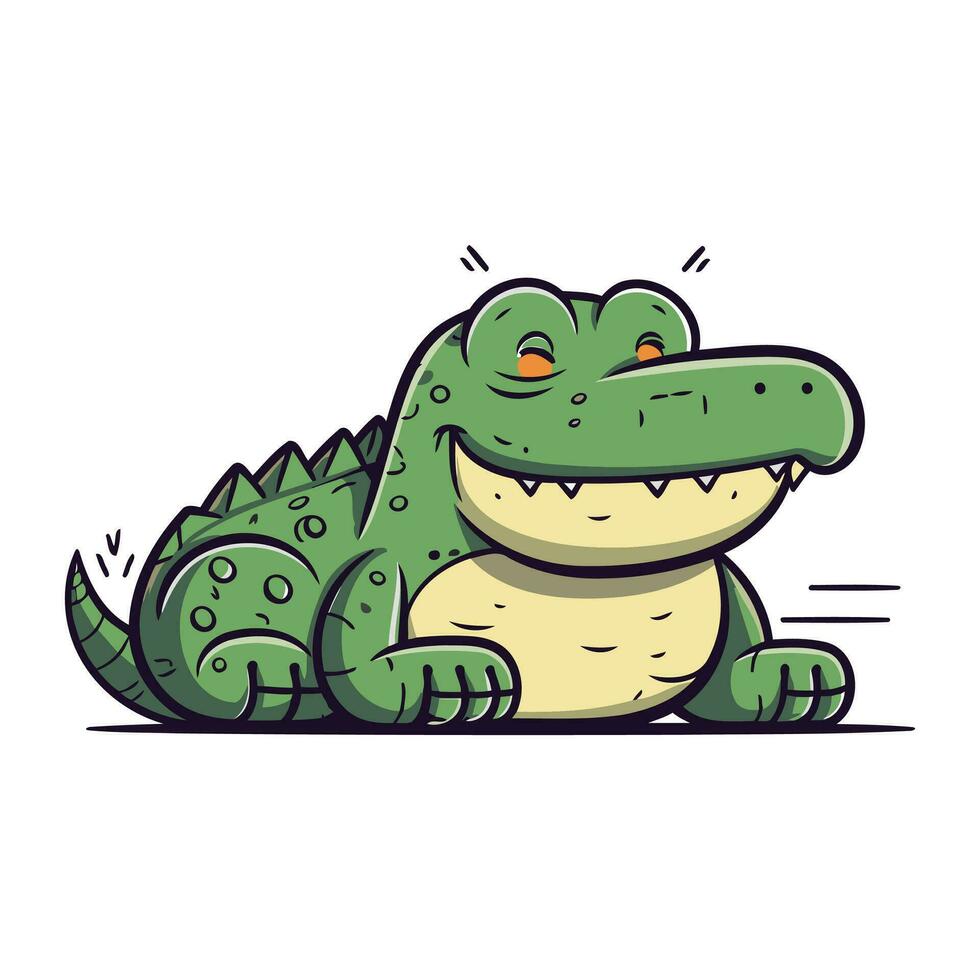 krokodil. schattig tekenfilm karakter. vector illustratie.