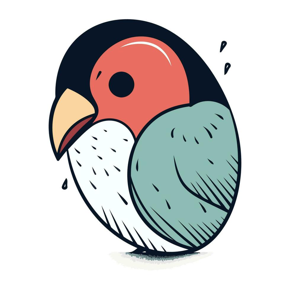 vector illustratie van een schattig tekenfilm vogel. hand- getrokken tekening stijl.